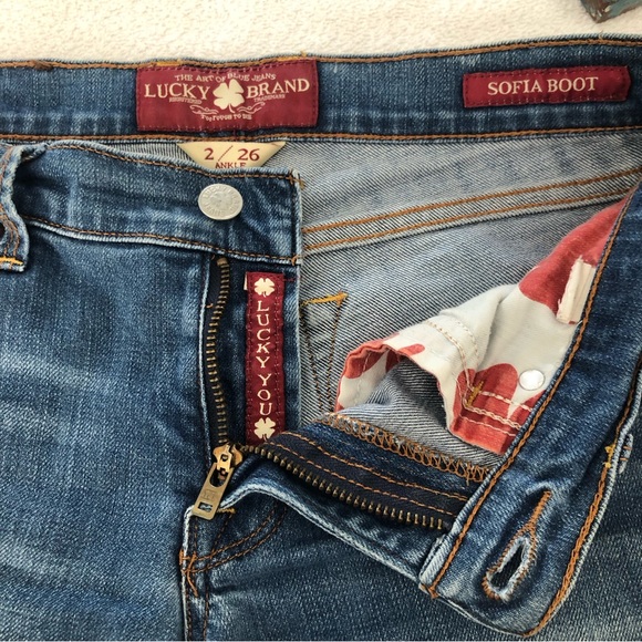 Lucky Brand low raise jeans Sofia Boot Cut off shorts SZ 2/26 - Picture 12 of 15